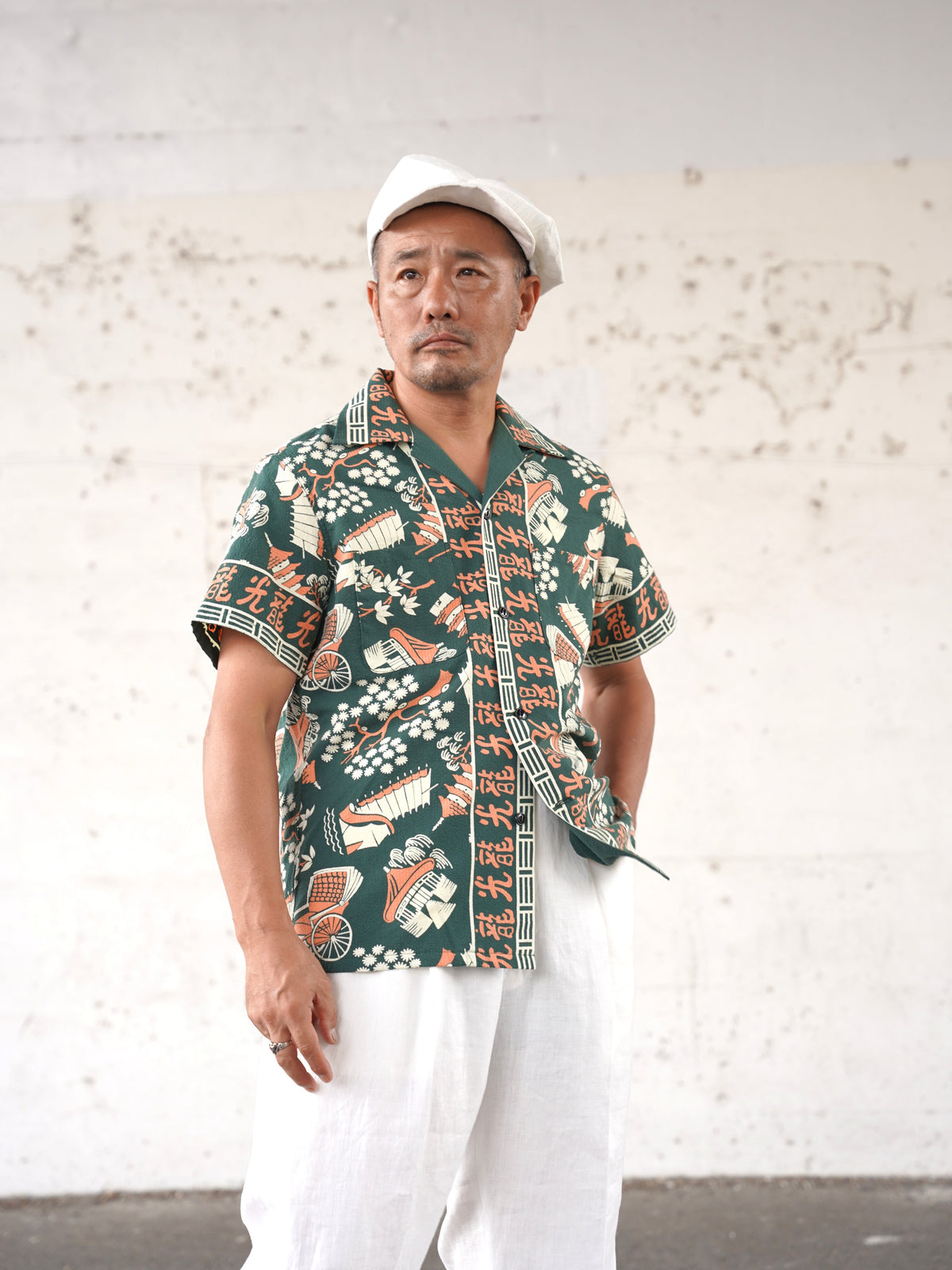 #270114 1950s Seersucker Short Sleeve Shirt - Koryu