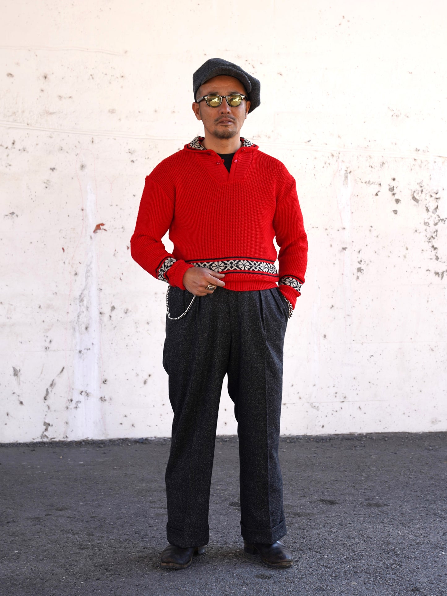 #240203 1950s Dutch-collar Knit