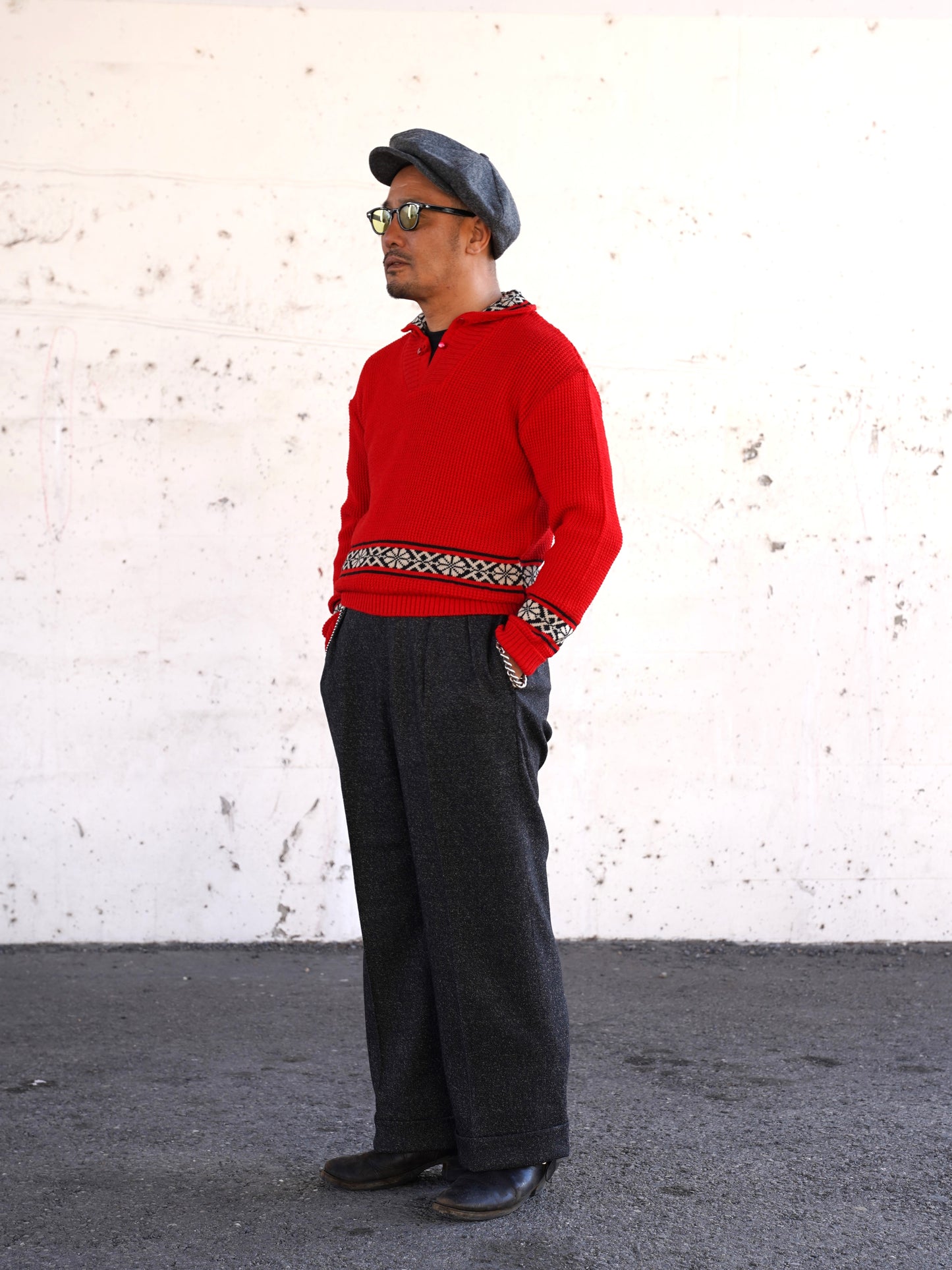 #240203 1950s Dutch-collar Knit