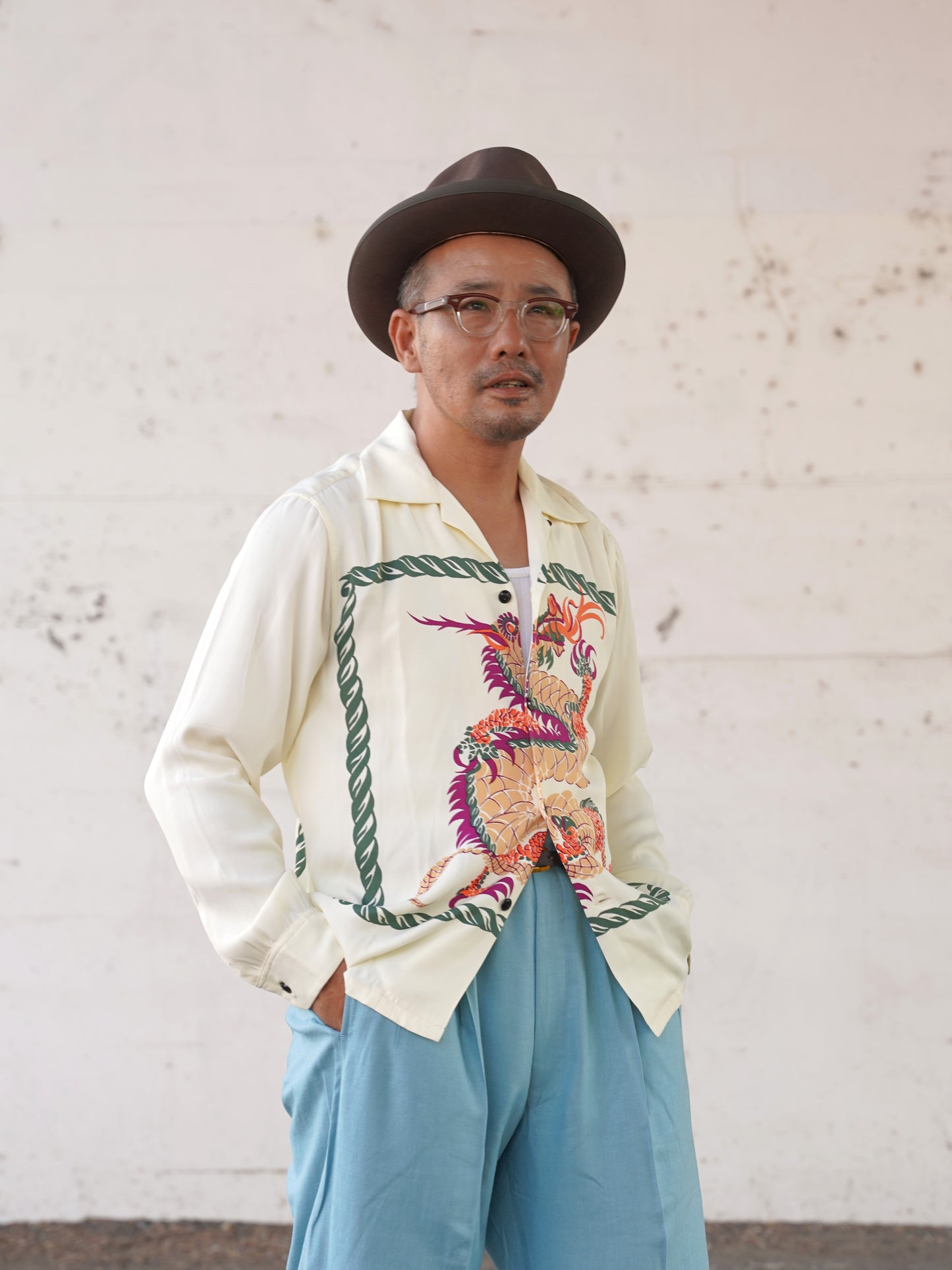 #260101 1950s L/S Shirt - Dragon