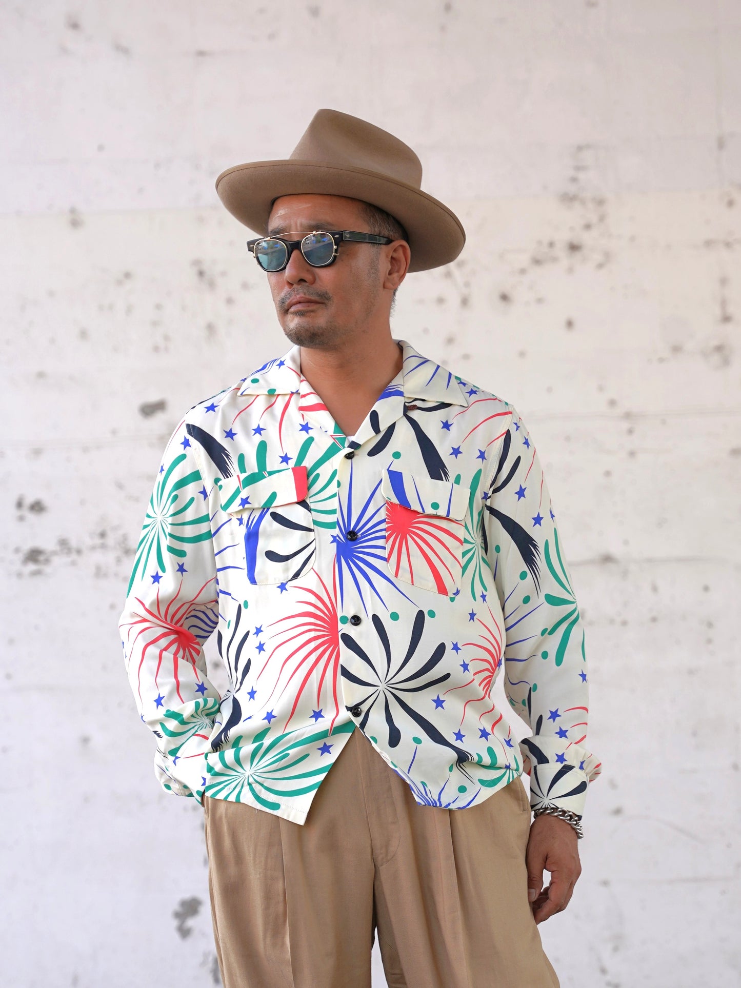 #260108 1950s L/S Shirt - Fireworks