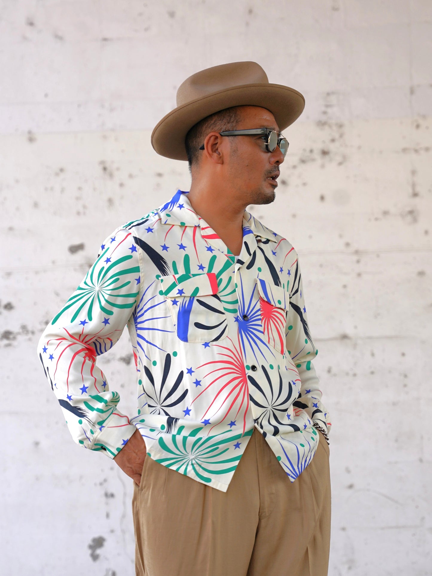 #260108 1950s L/S Shirt - Fireworks