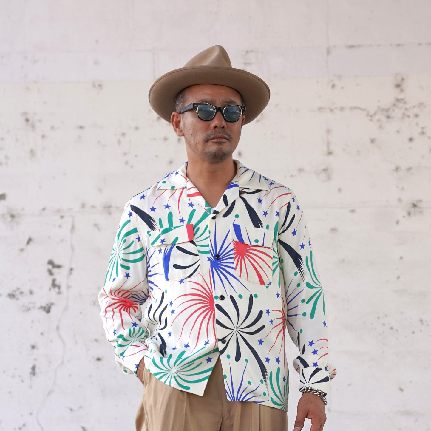 #260108 1950s L/S Shirt - Fireworks