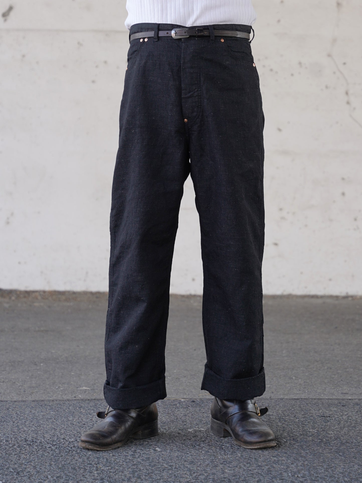 #260303 1940s Denim Pants Cinch Back