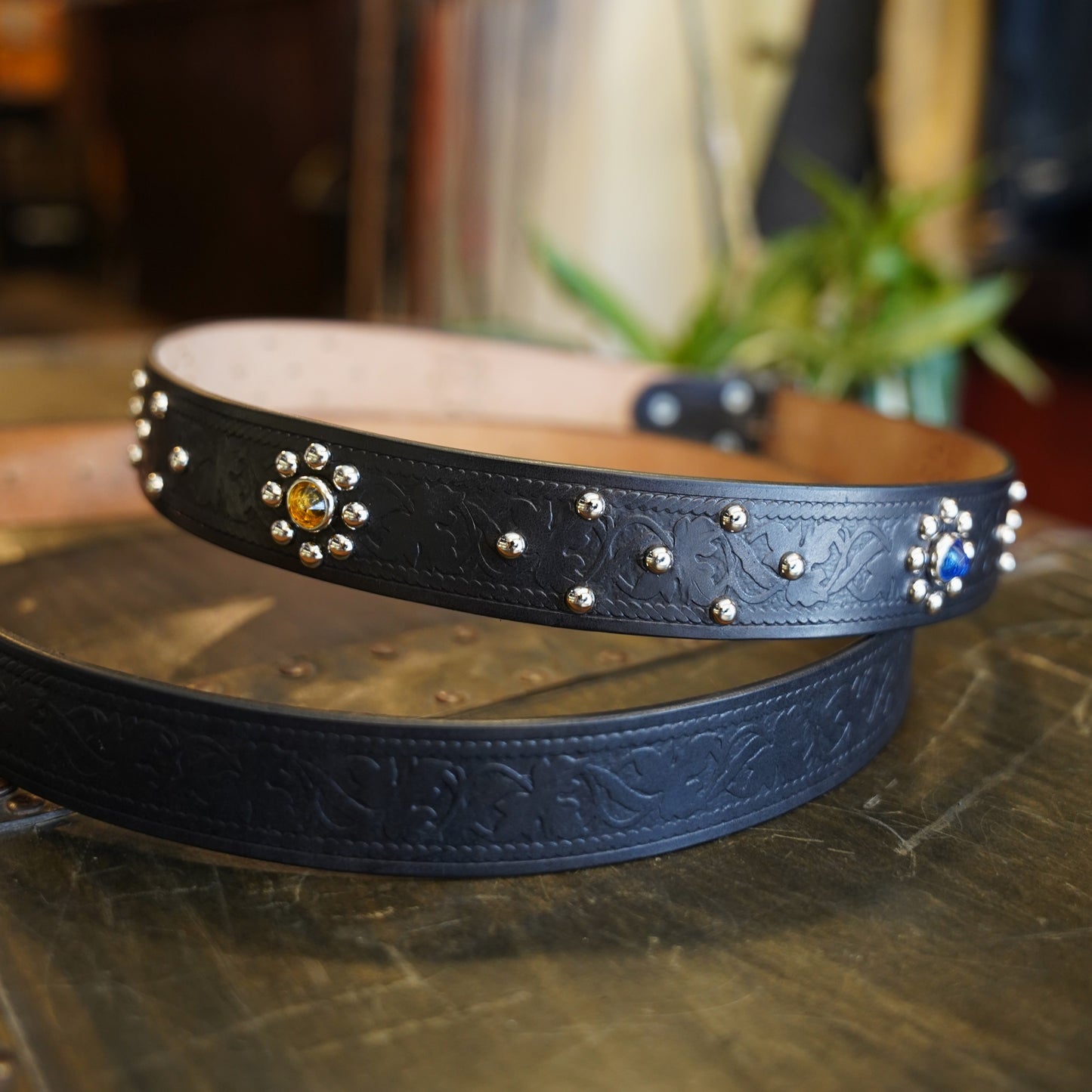 #260510 1950s 35mm Leather Belt