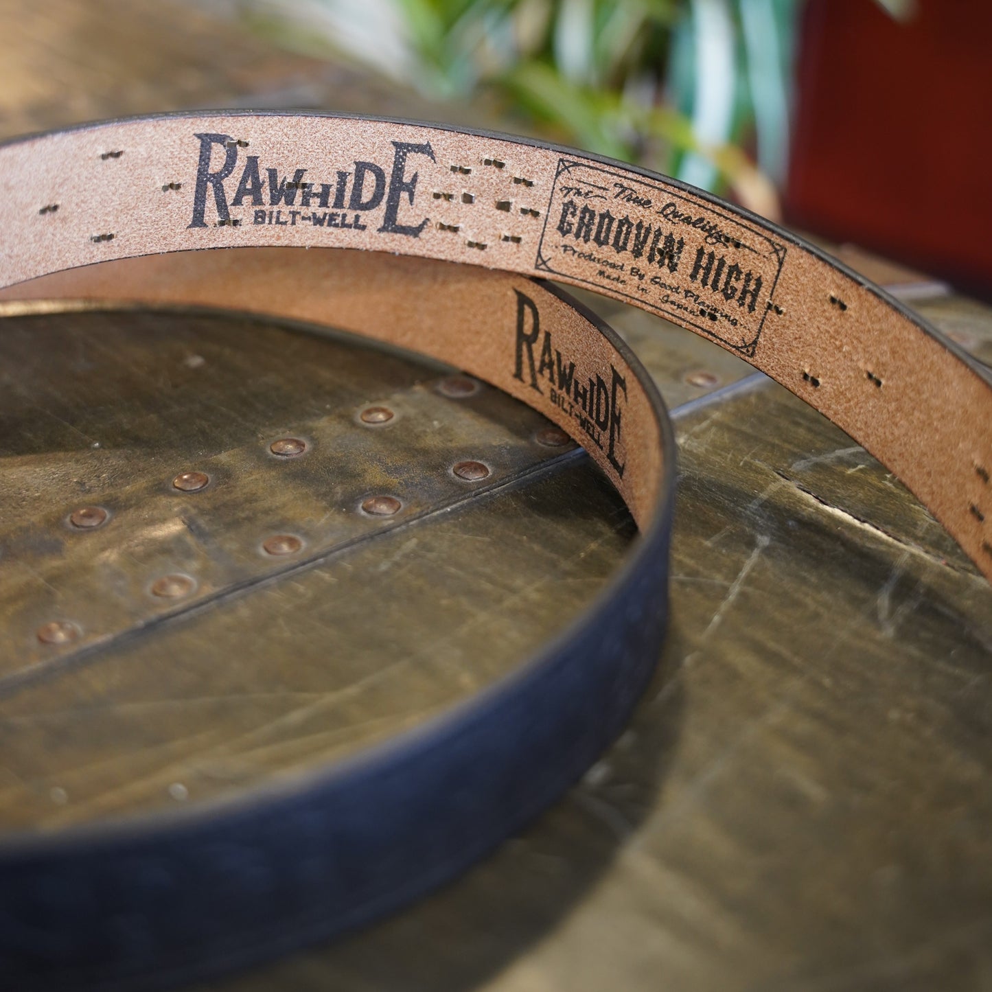 #260510 1950s 35mm Leather Belt