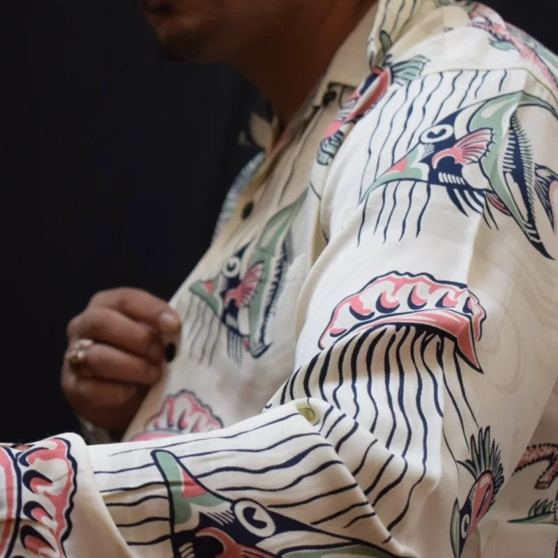 #280 1950s Rayon L/S Shirt