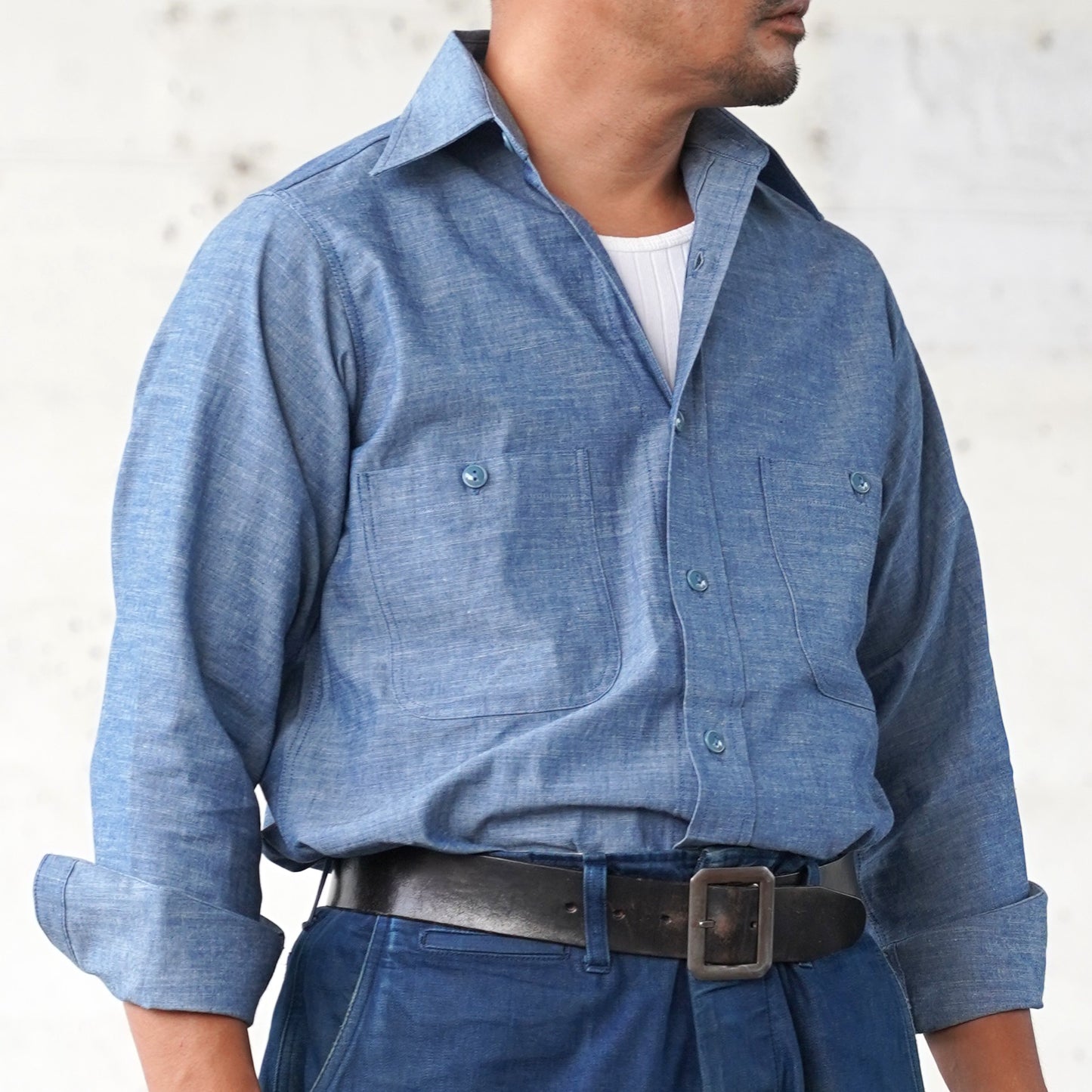 #250128 1940s Chambray Work Shirt