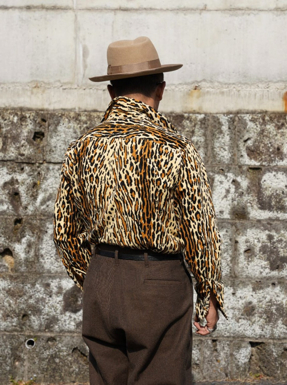 #516 1950s L/S Corduroy Shirt / Leopard