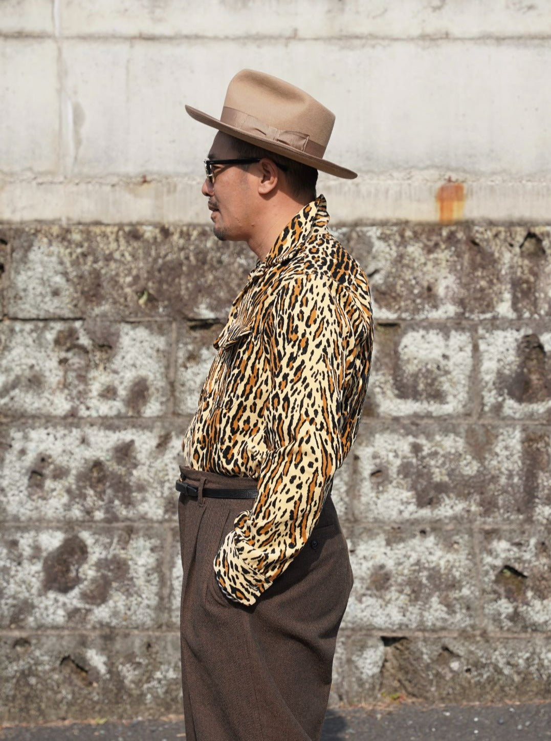 #516 1950s L/S Corduroy Shirt / Leopard