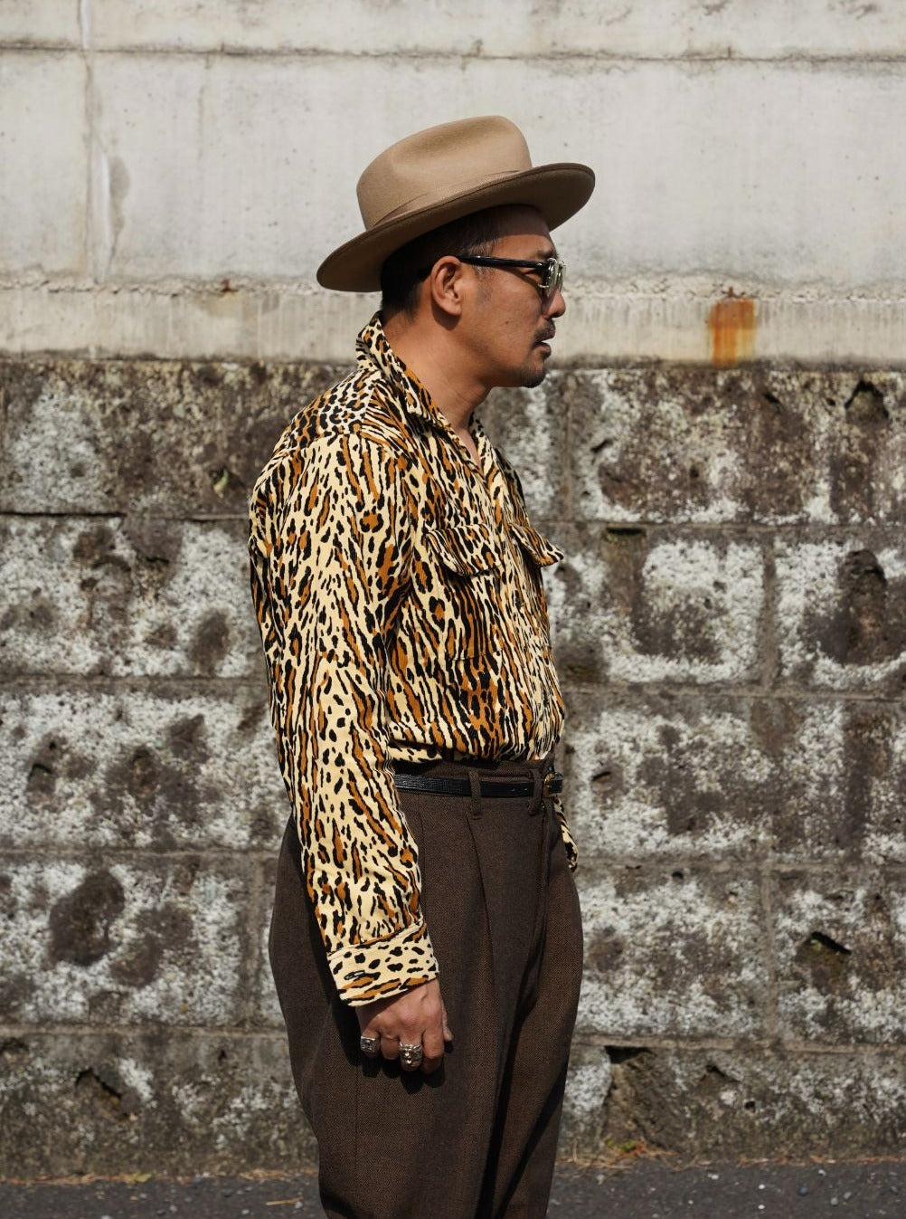 #516 1950s L/S Corduroy Shirt / Leopard