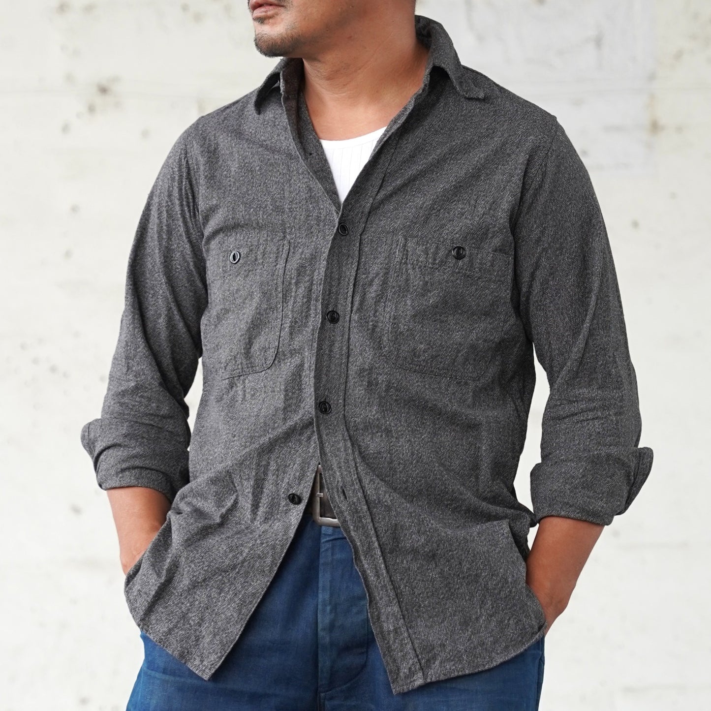 #250128 1940s Chambray Work Shirt