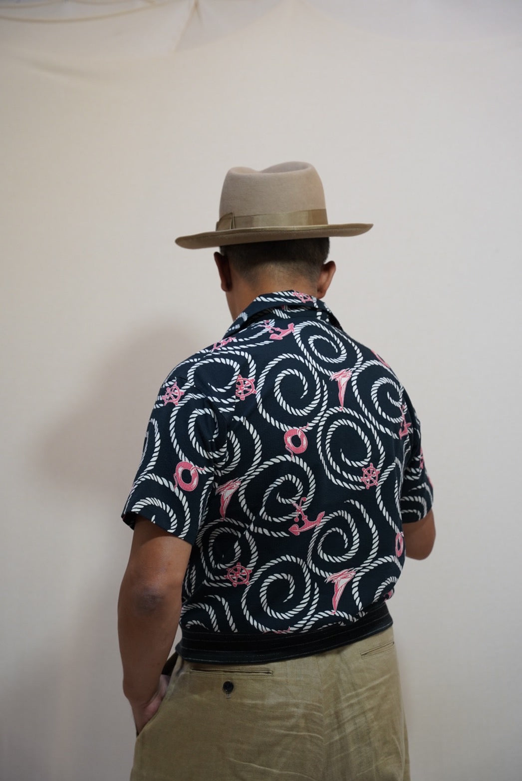 #472 1950s Pullover S/S Shirt / Anchor