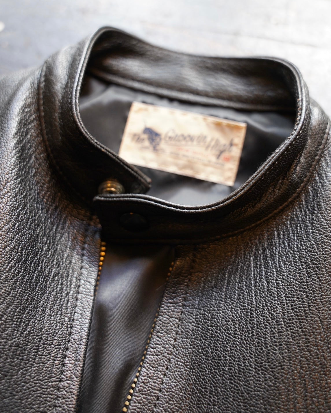 #425 1940s Leather Pullover Jacket