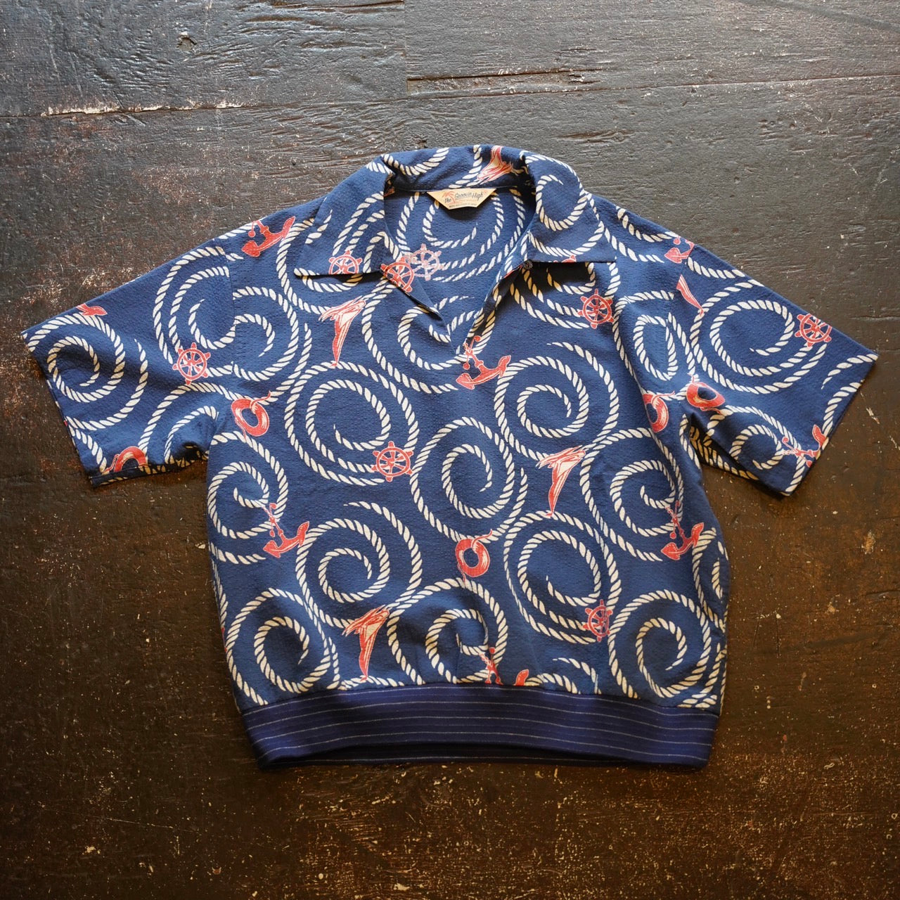 #472 1950s Pullover S/S Shirt / Anchor