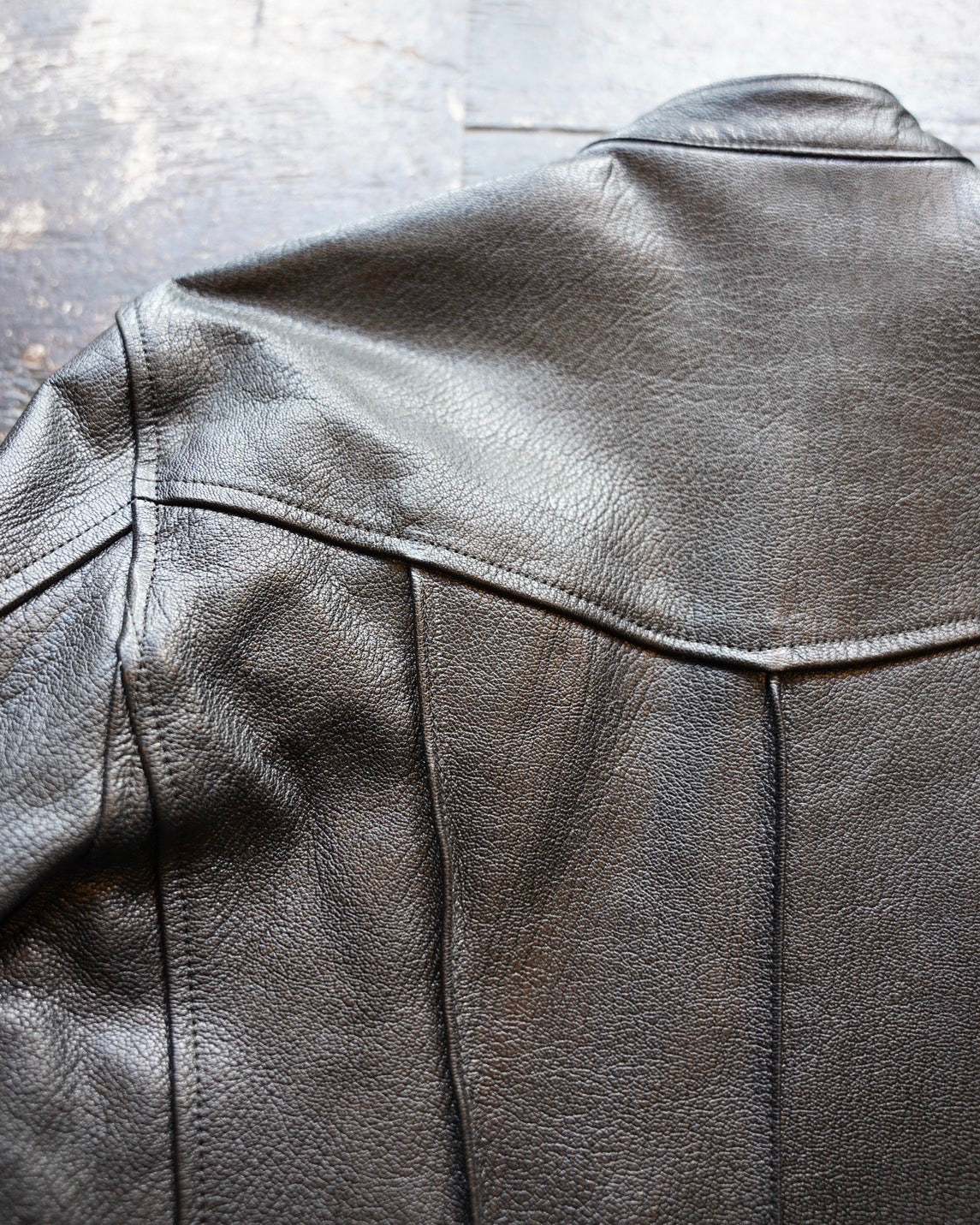 #425 1940s Leather Pullover Jacket