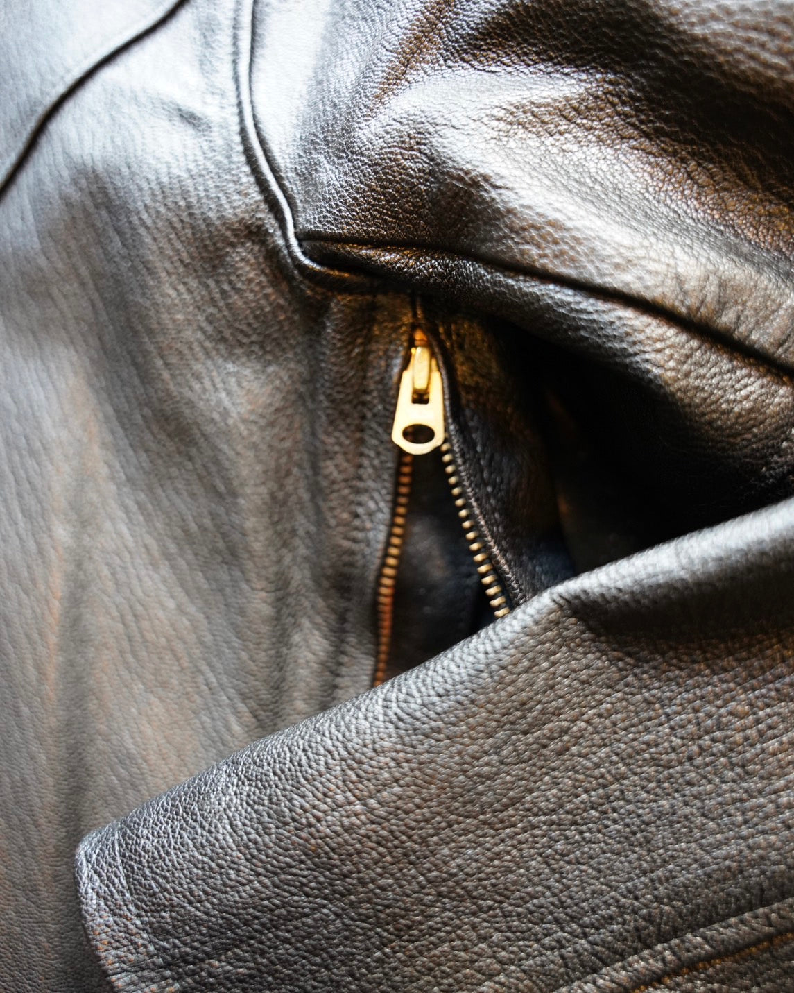 #425 1940s Leather Pullover Jacket