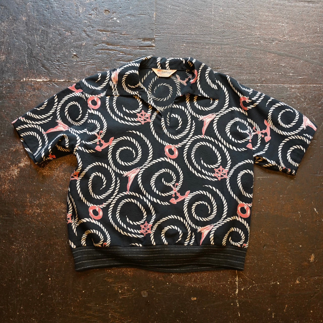 #472 1950s Pullover S/S Shirt / Anchor