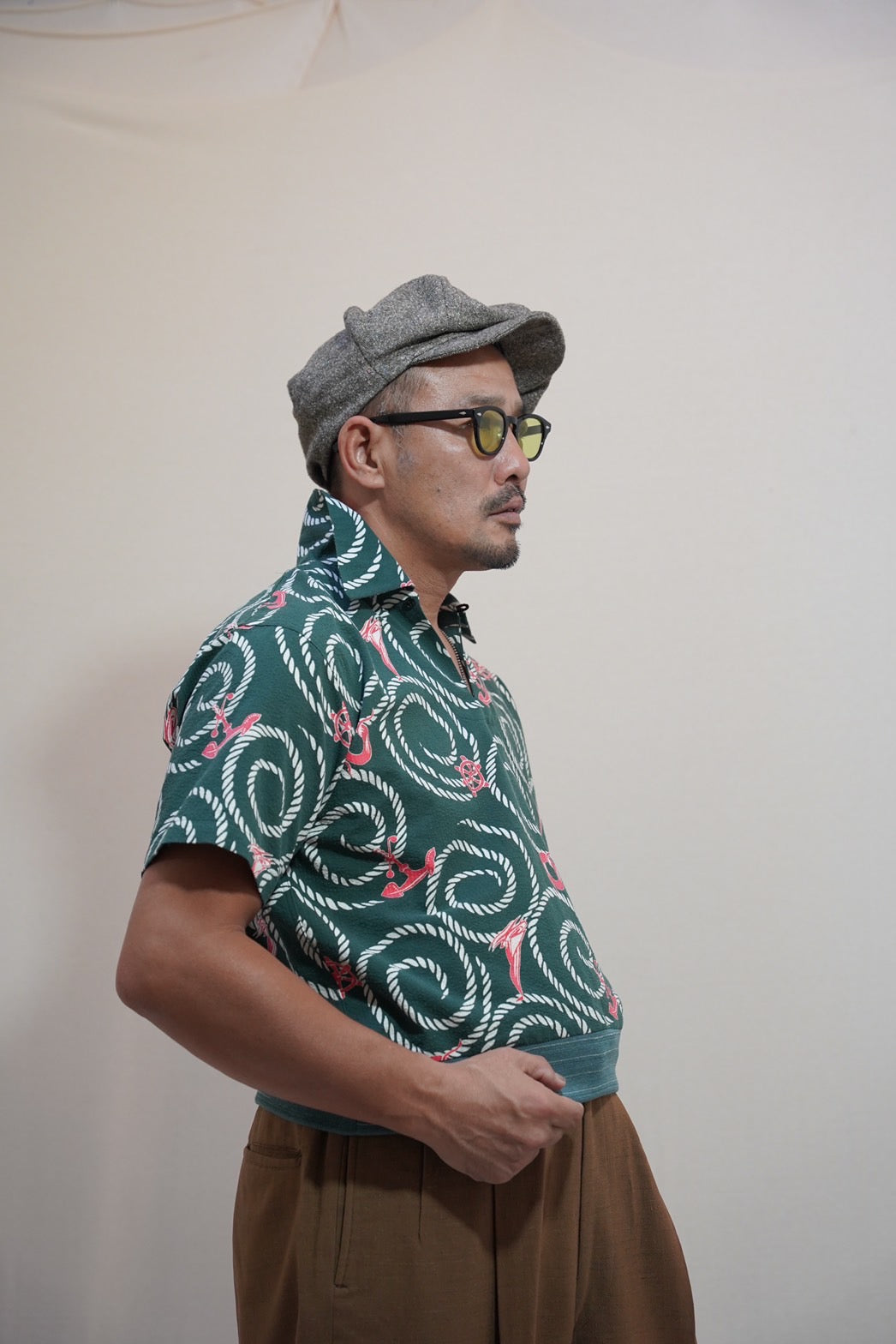 #472 1950s Pullover S/S Shirt / Anchor