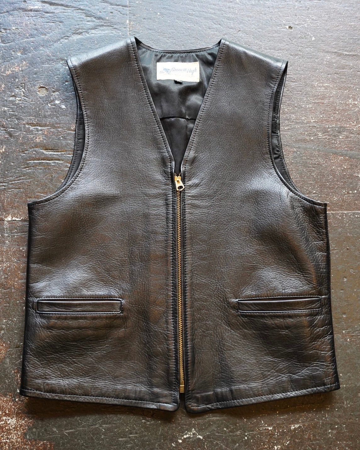 #401 1950s Leather Vest