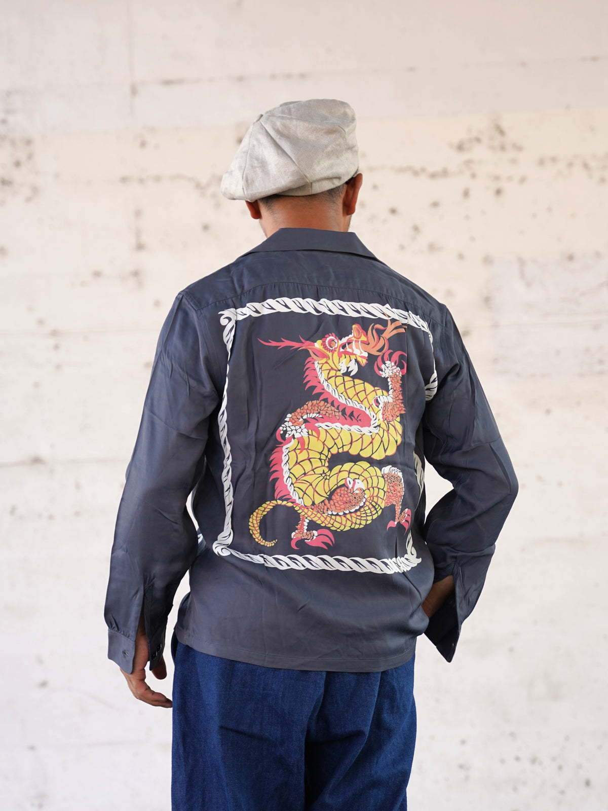 #270103 1950s Rayon L/S Shirt - Dragon