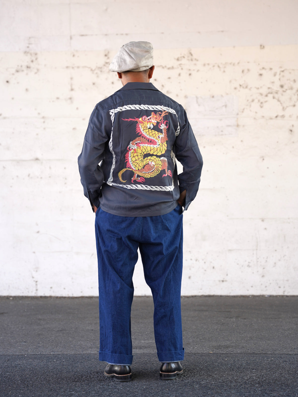 #270103 1950s Rayon L/S Shirt - Dragon