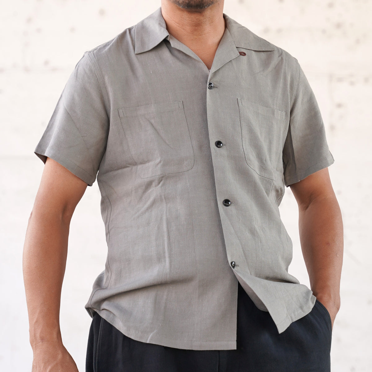 #270109 1950s Rayon Linen S/S Shirt