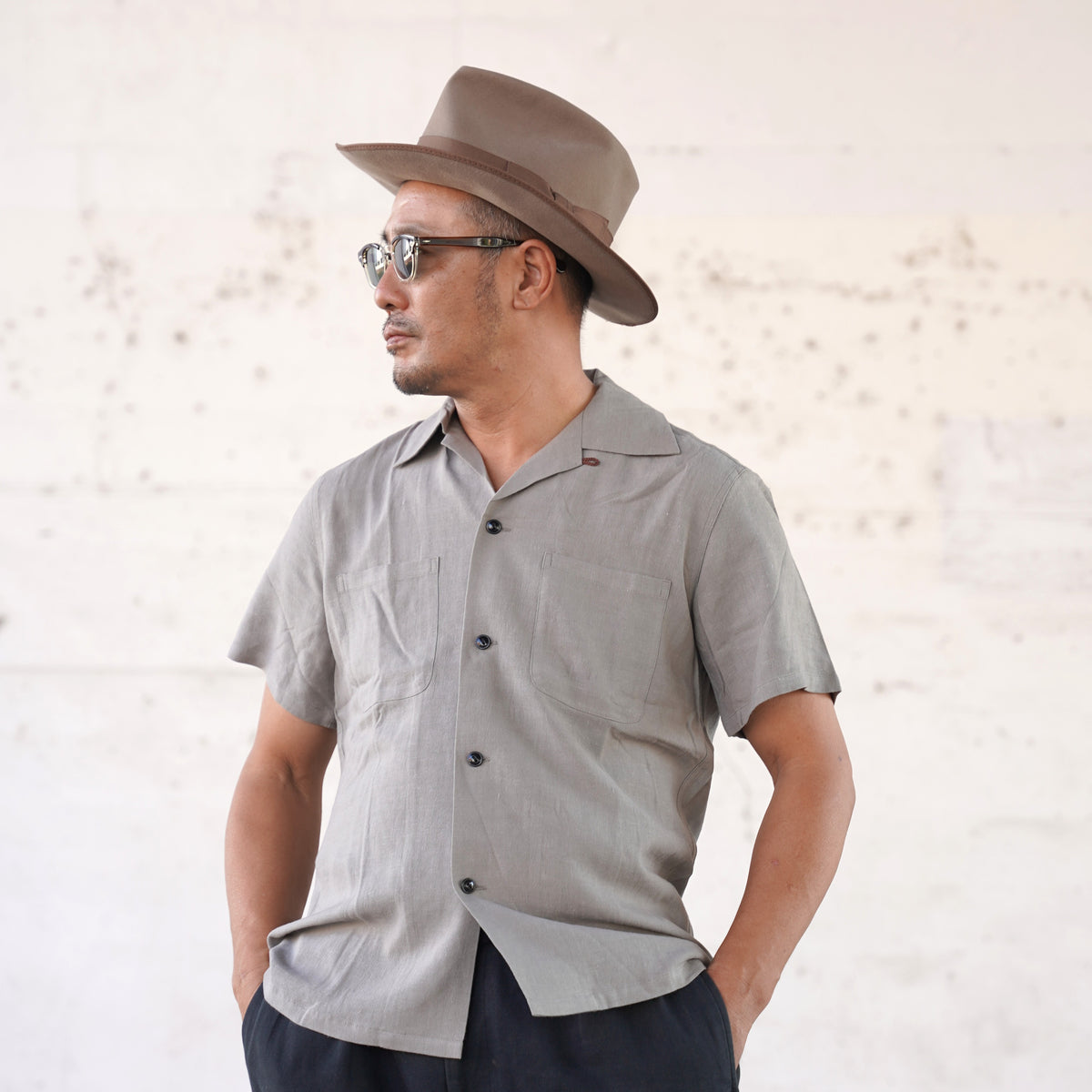 #270109 1950s Rayon Linen S/S Shirt
