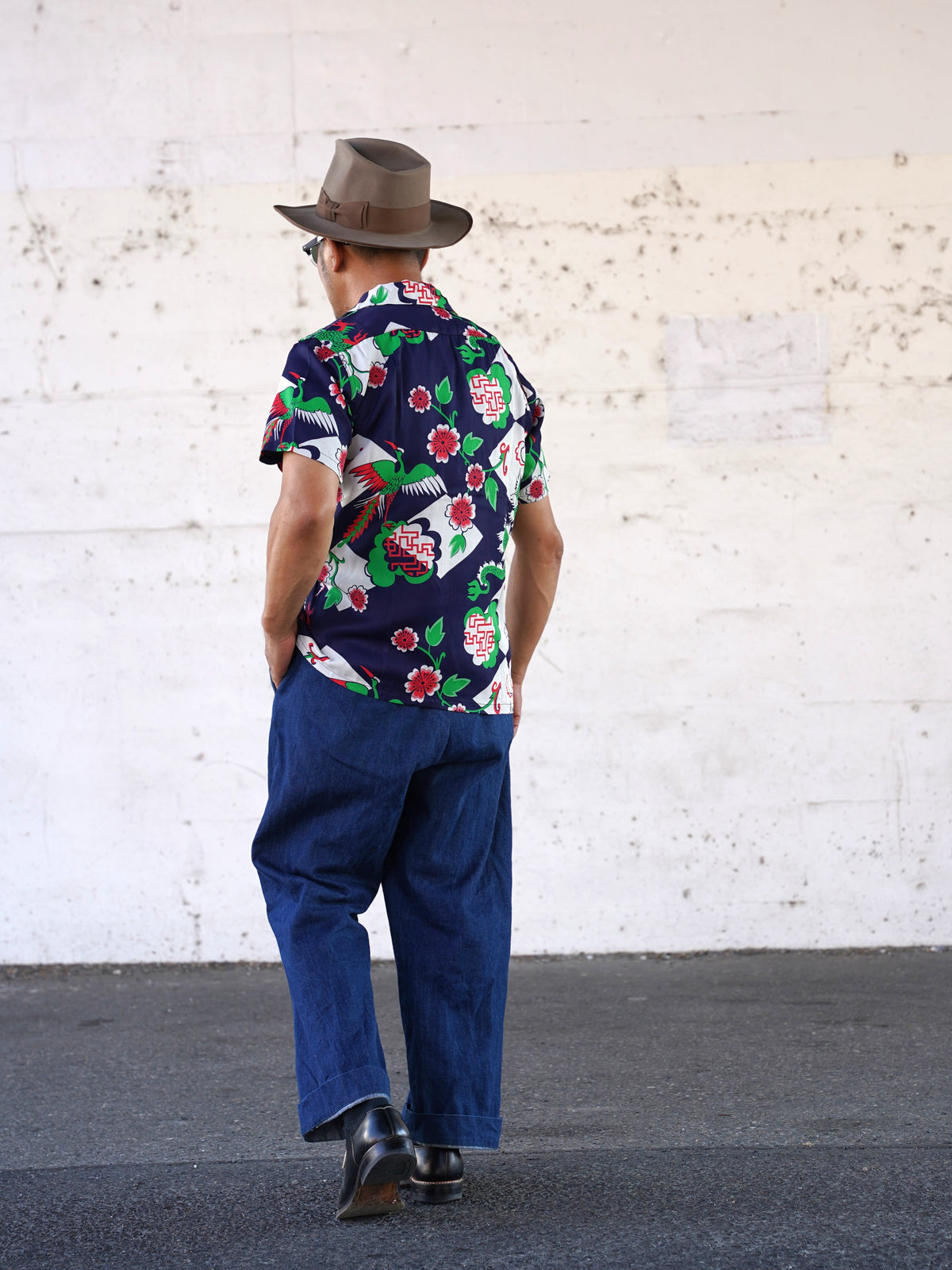 #270110 1950s Oriental Dragon Rayon S/S Shirt