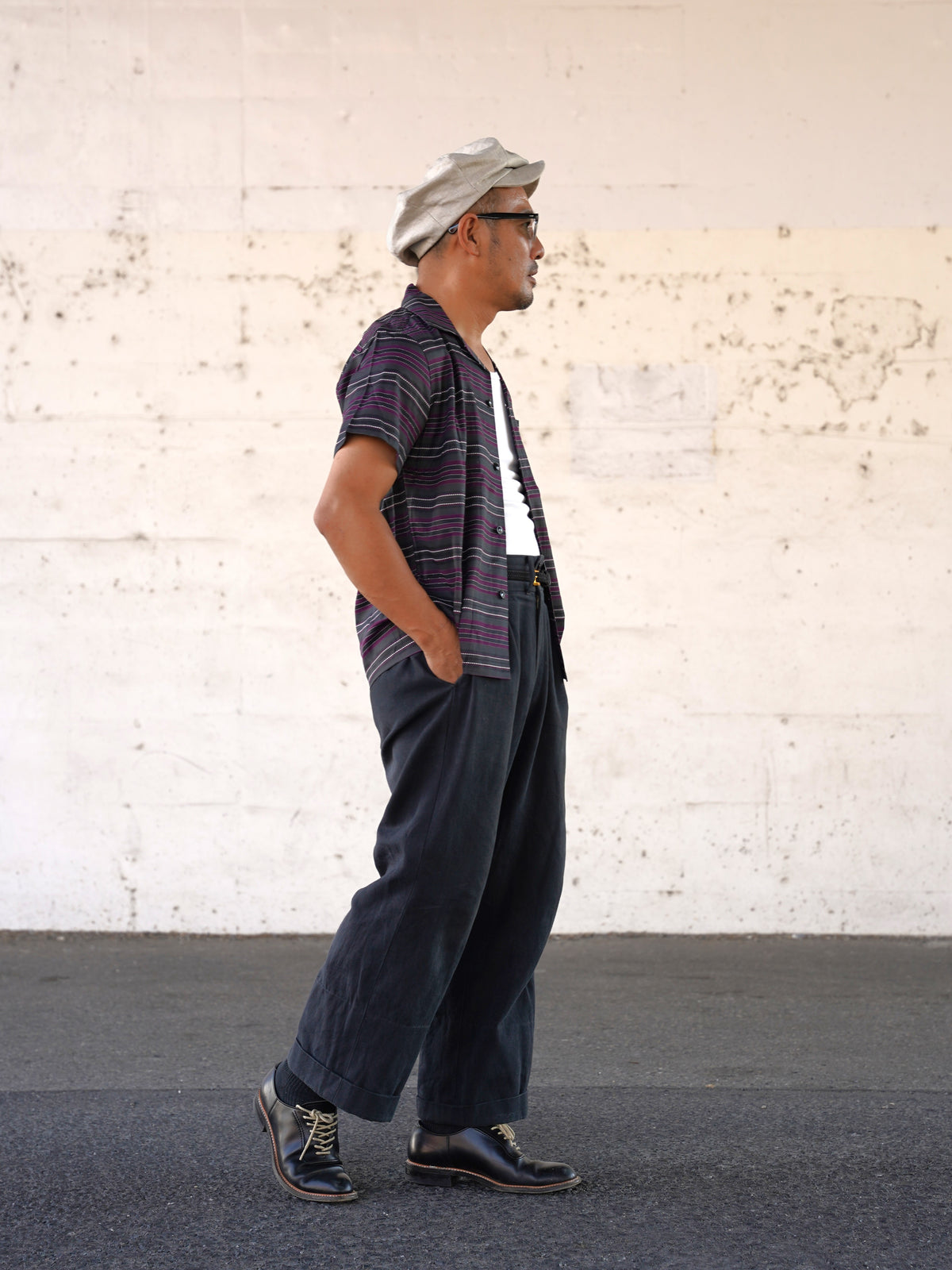 #270111 1950s Rayon Multi Stripe S/S Shirt