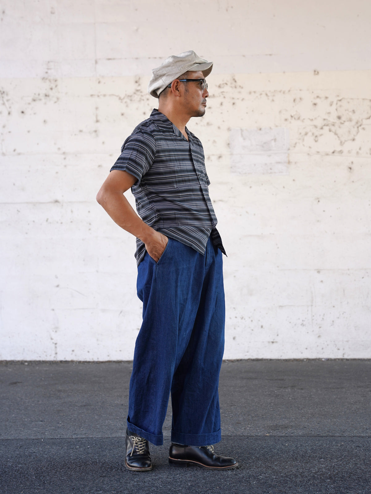#270111 1950s Rayon Multi Stripe S/S Shirt