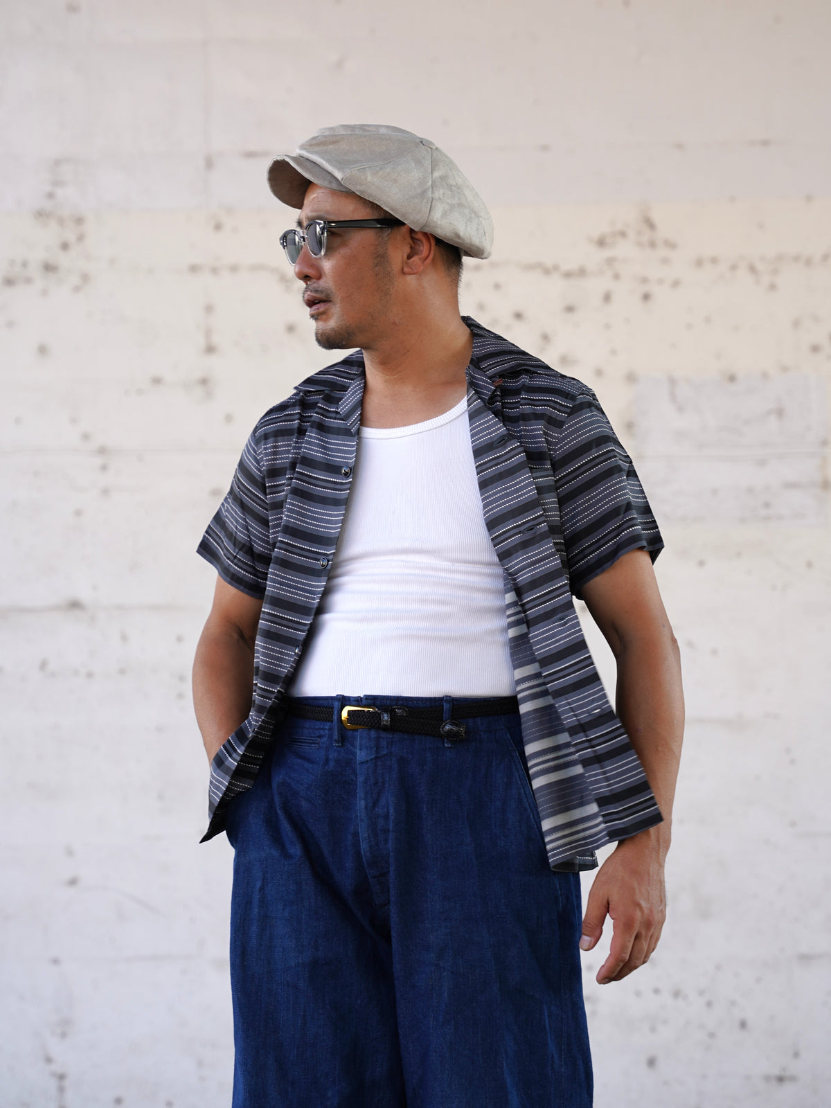 #270111 1950s Rayon Multi Stripe S/S Shirt