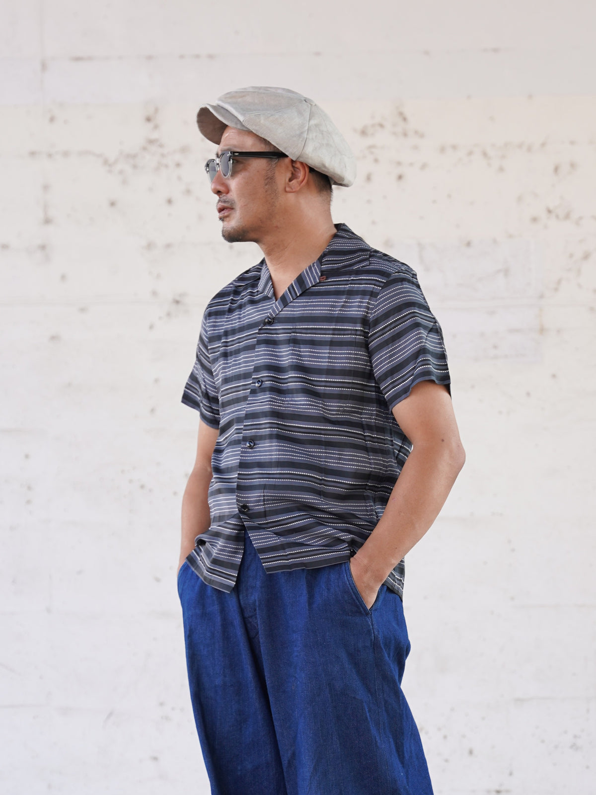 #270111 1950s Rayon Multi Stripe S/S Shirt