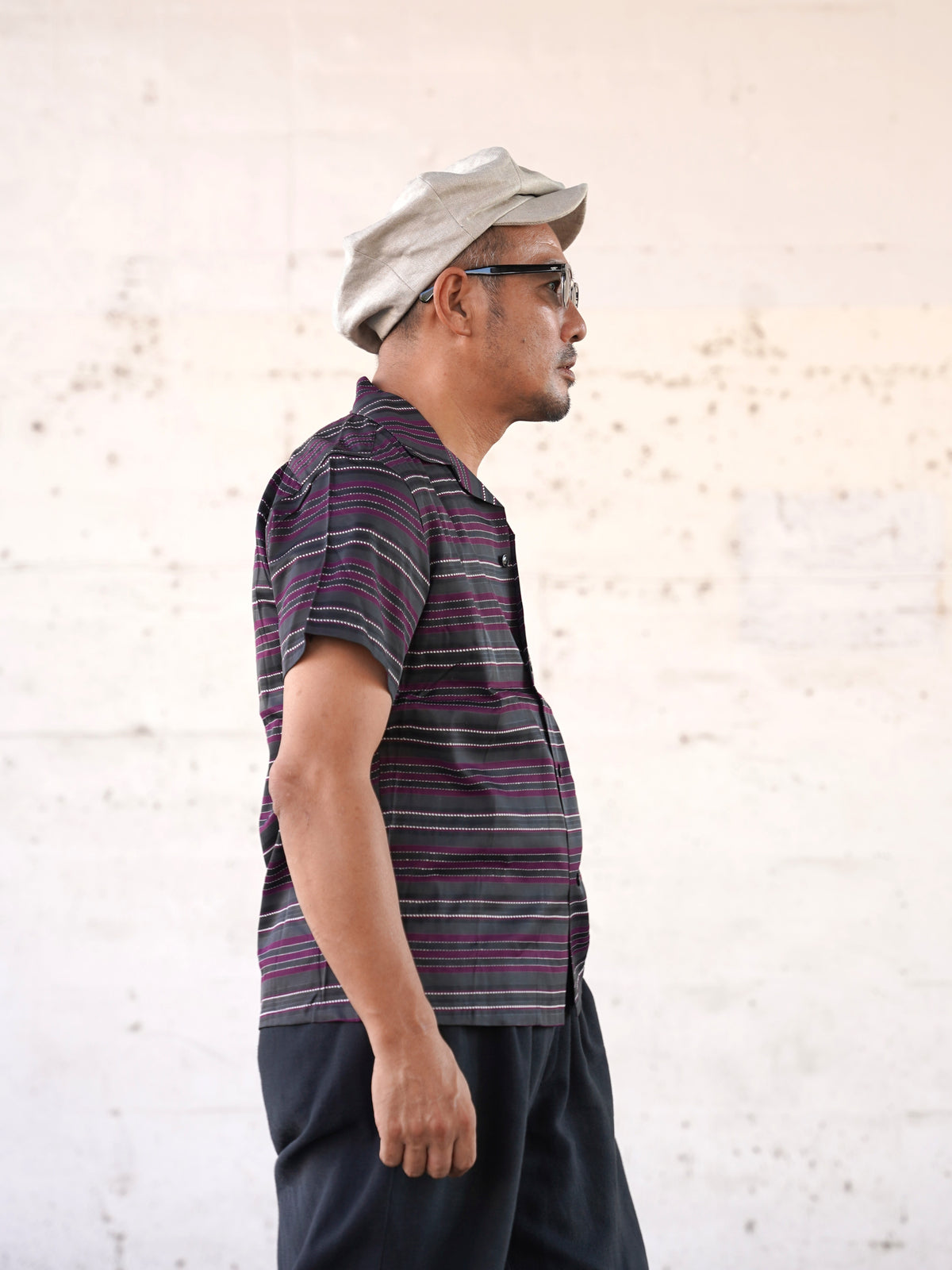#270111 1950s Rayon Multi Stripe S/S Shirt