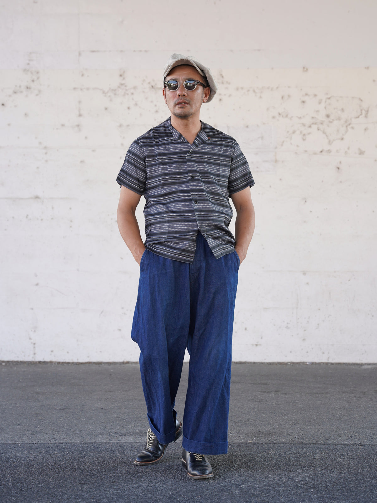 #270111 1950s Rayon Multi Stripe S/S Shirt