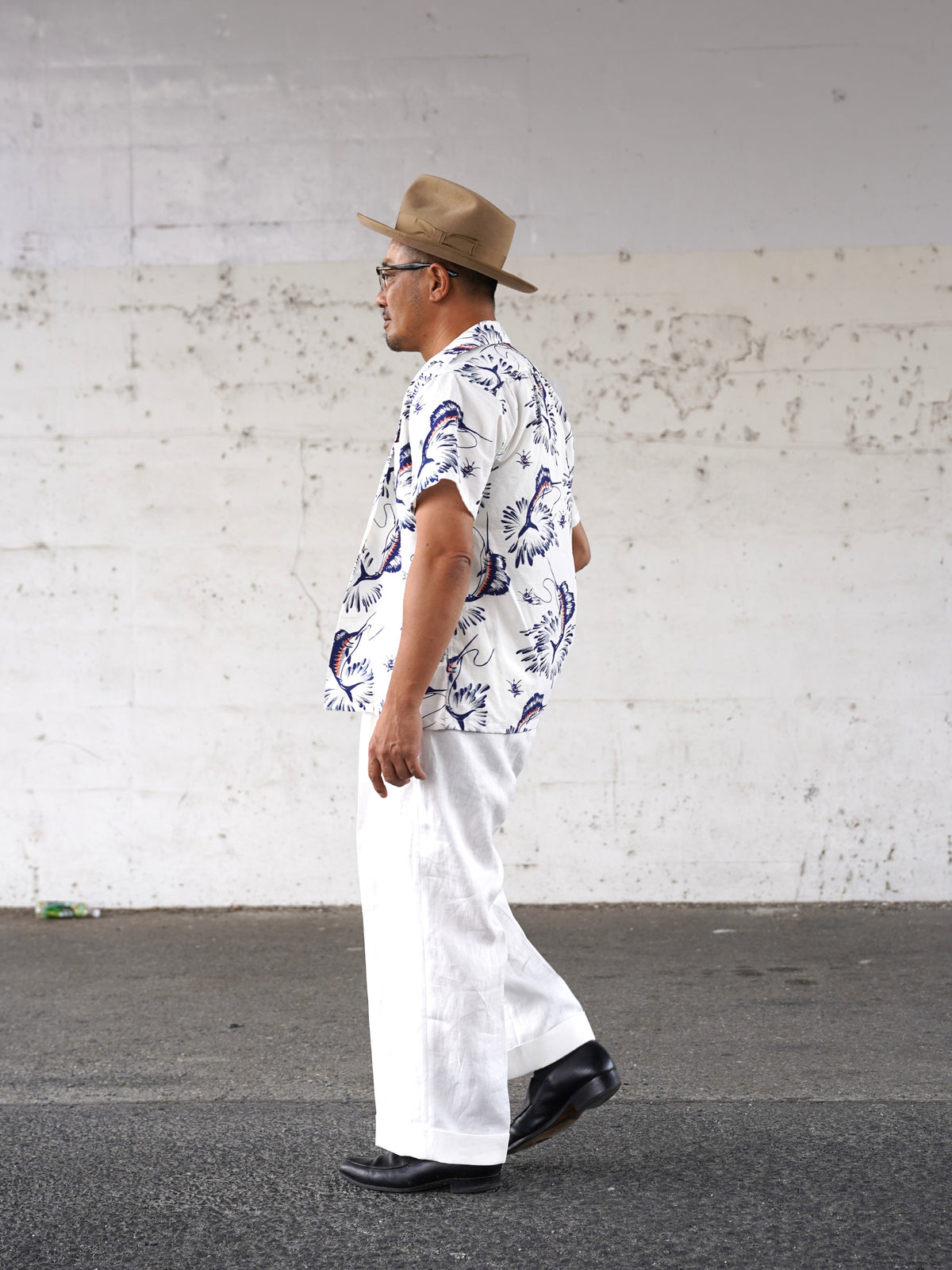 #270112 1950s Seersucker Short Sleeve Shirt - Marlin