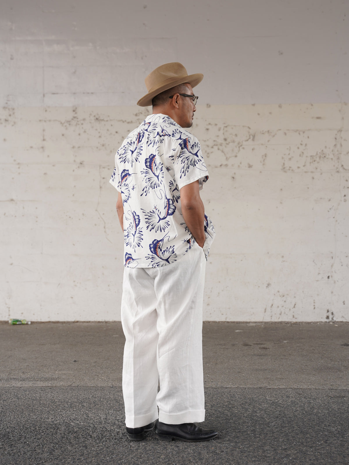 #270112 1950s Seersucker Short Sleeve Shirt - Marlin