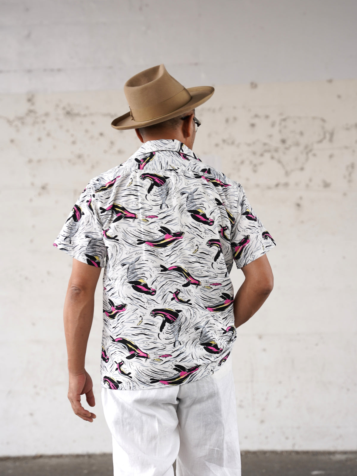 #270113 1950s Seersucker Short Sleeve Shirt - Seal