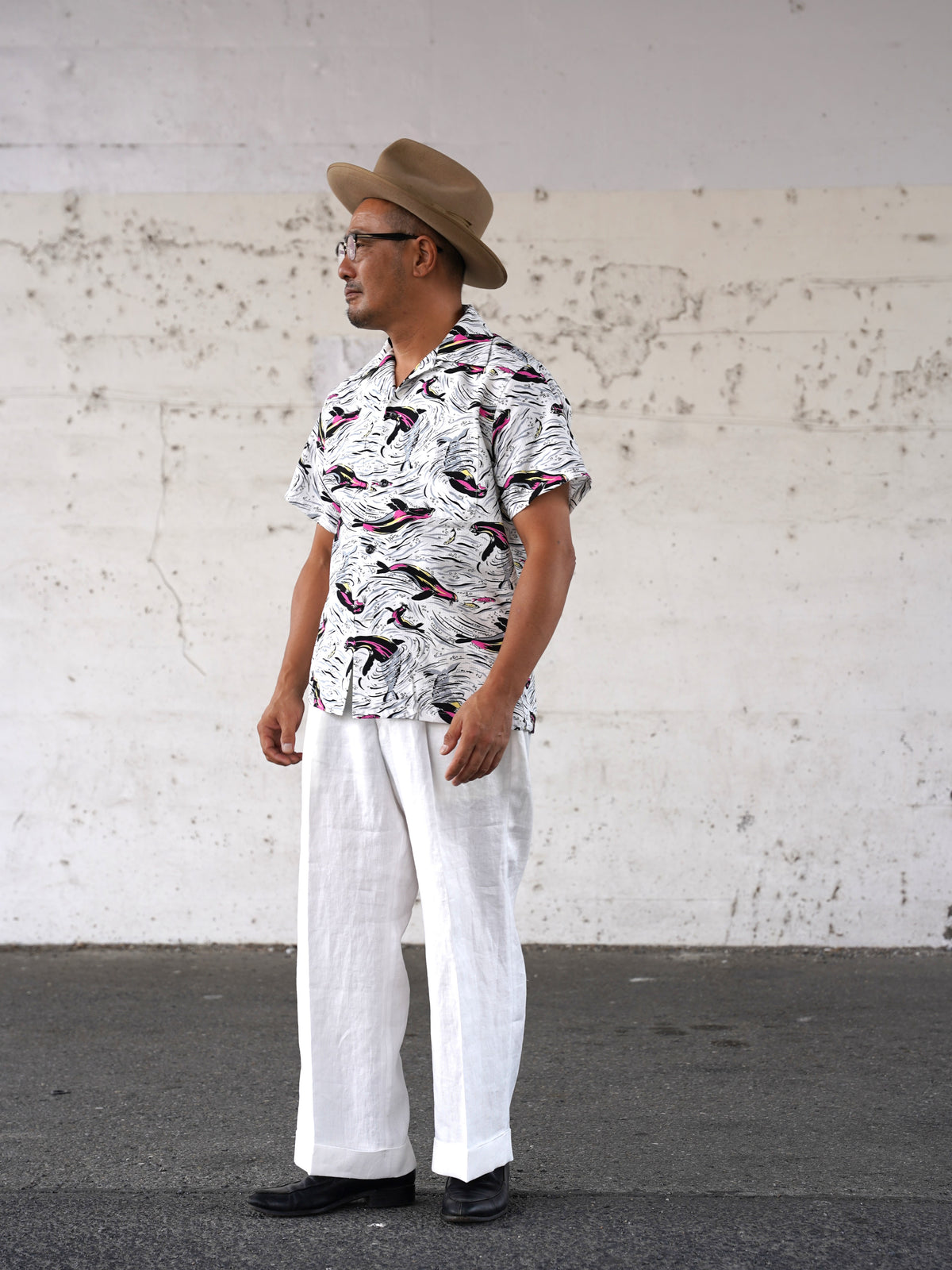 #270113 1950s Seersucker Short Sleeve Shirt - Seal
