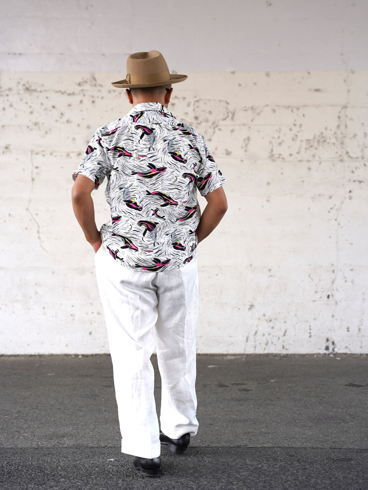 #270113 1950s Seersucker Short Sleeve Shirt - Seal