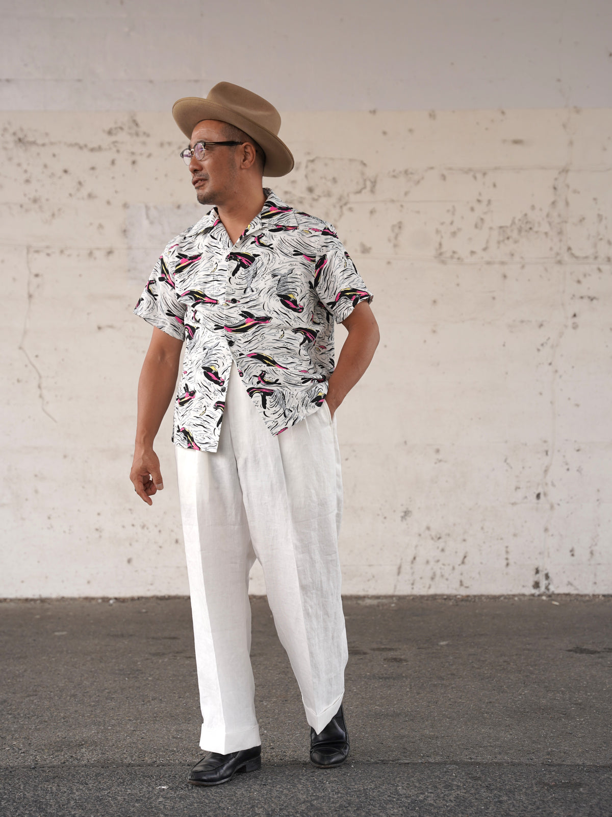 #270113 1950s Seersucker Short Sleeve Shirt - Seal