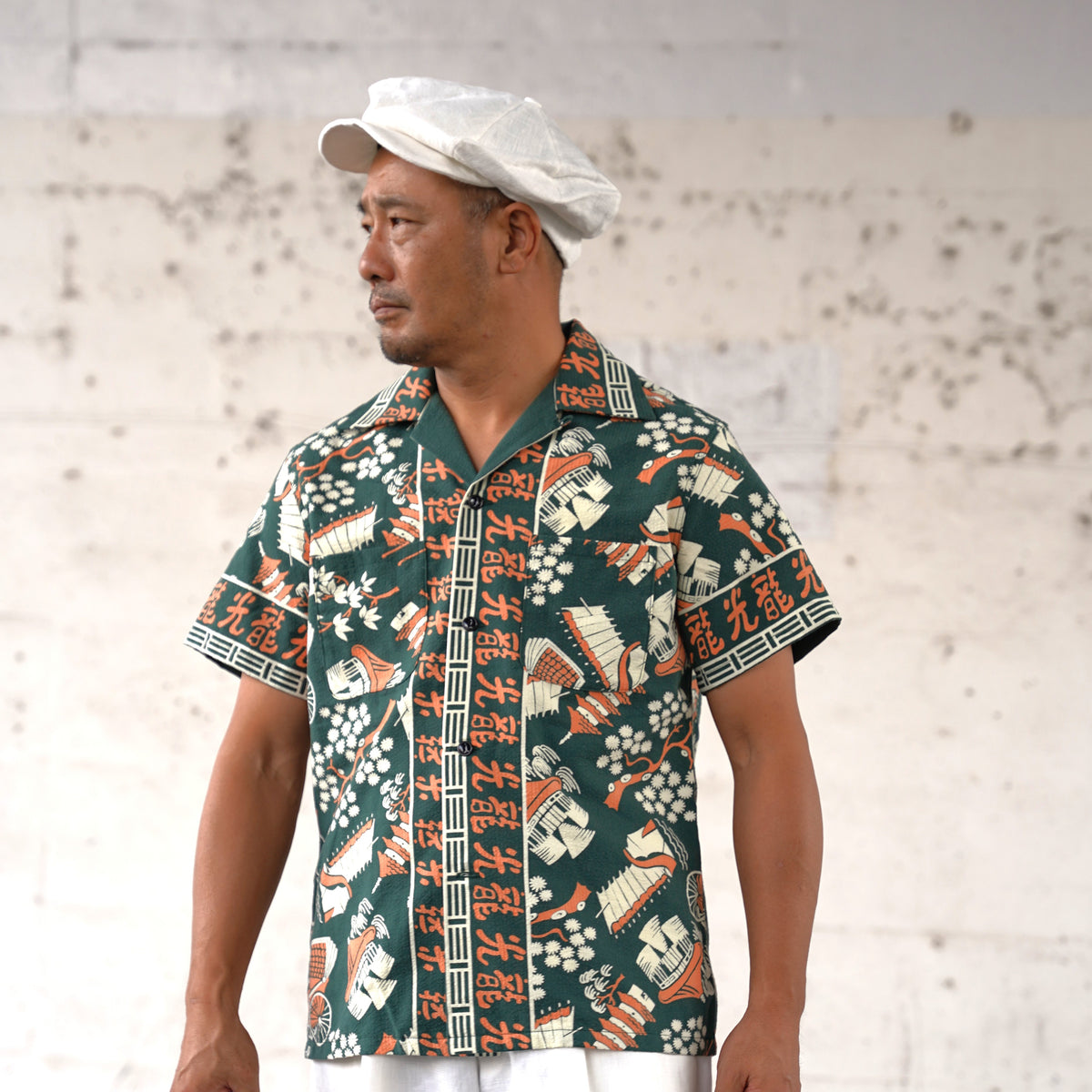#270114 1950s Seersucker Short Sleeve Shirt - Koryu
