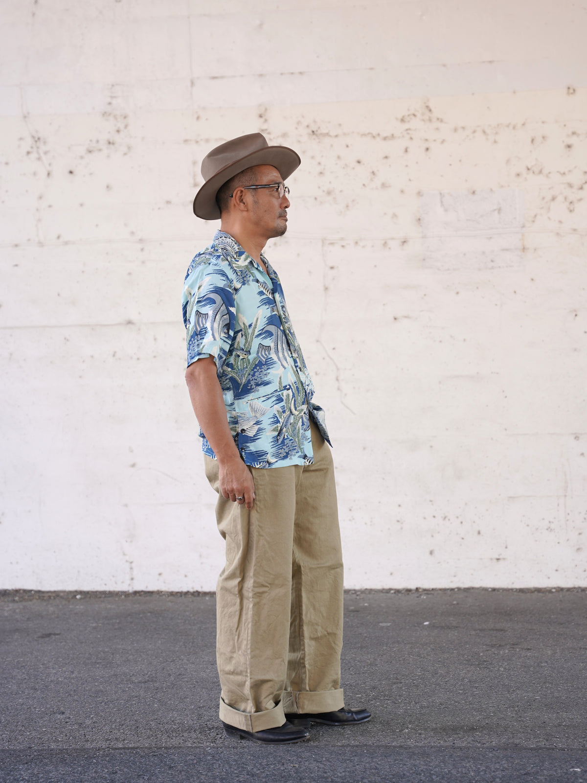 [Order] #270117 1940s Underwater Print Rayon S/S Shirt