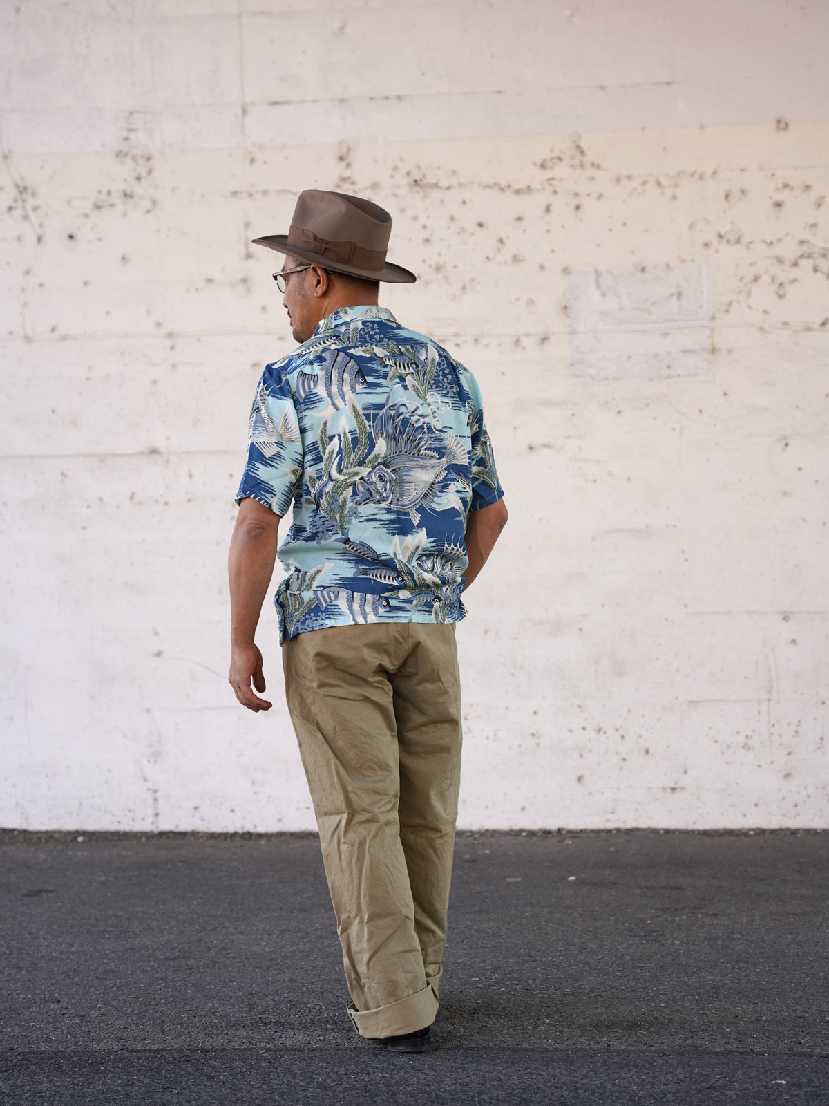 [Order] #270117 1940s Underwater Print Rayon S/S Shirt