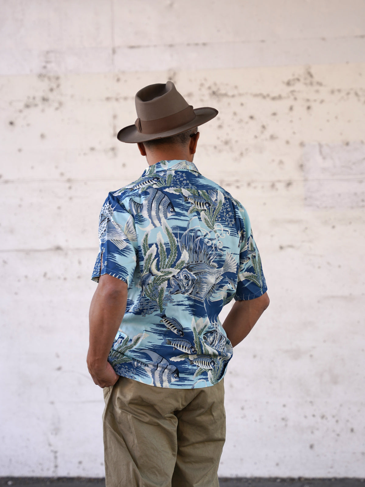 [Order] #270117 1940s Underwater Print Rayon S/S Shirt