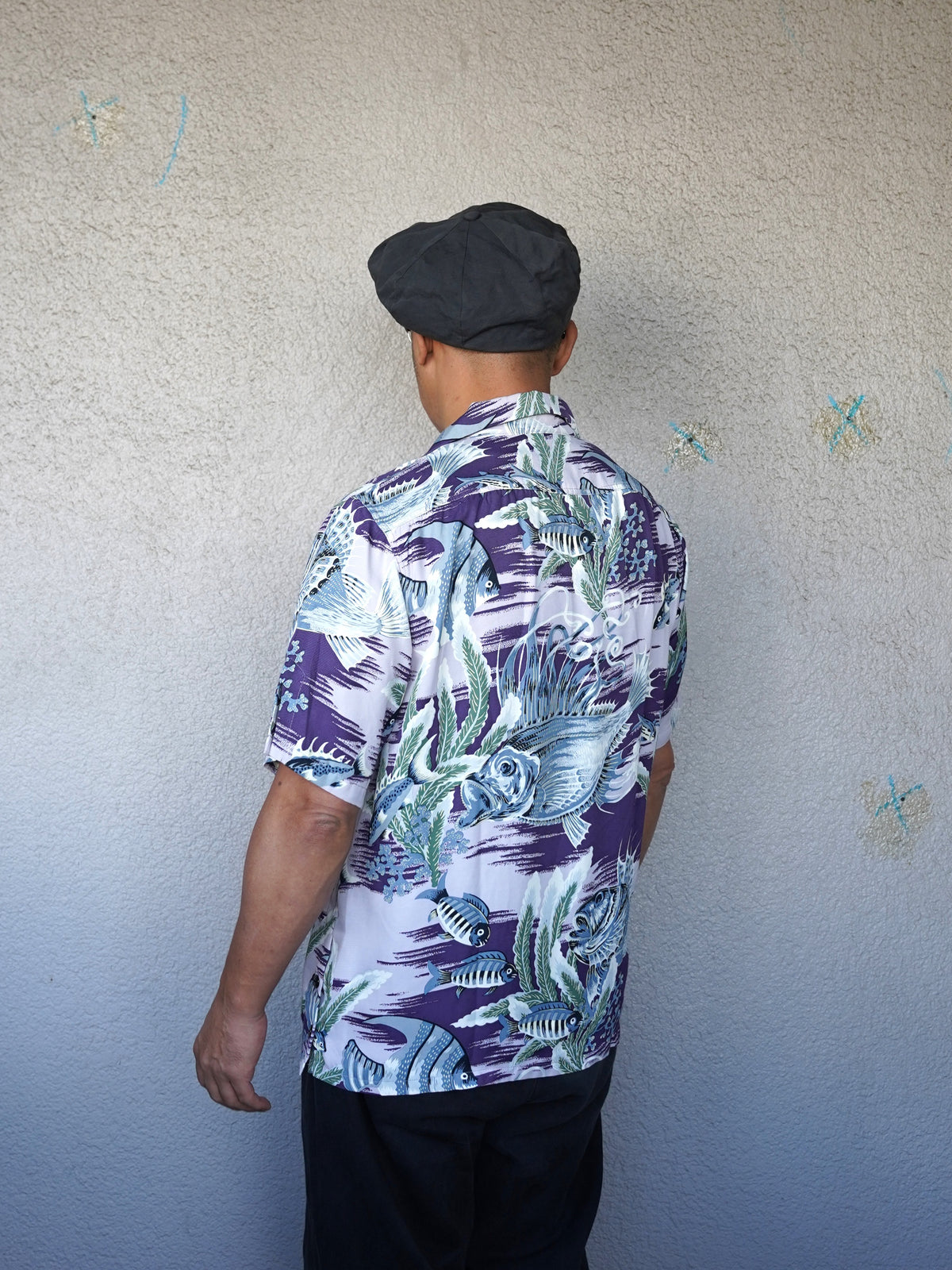 [Order] #270117 1940s Underwater Print Rayon S/S Shirt