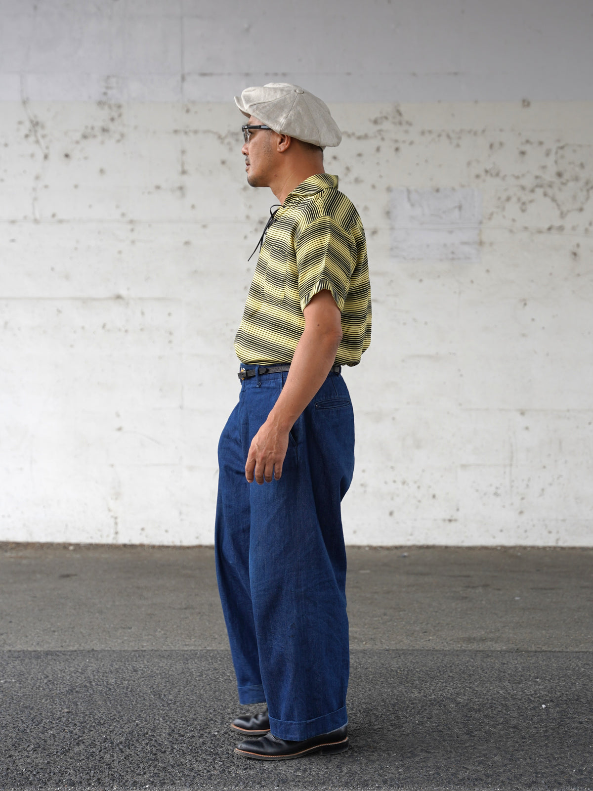 #270122 1950s Lace-Up Border Pullover Shirt