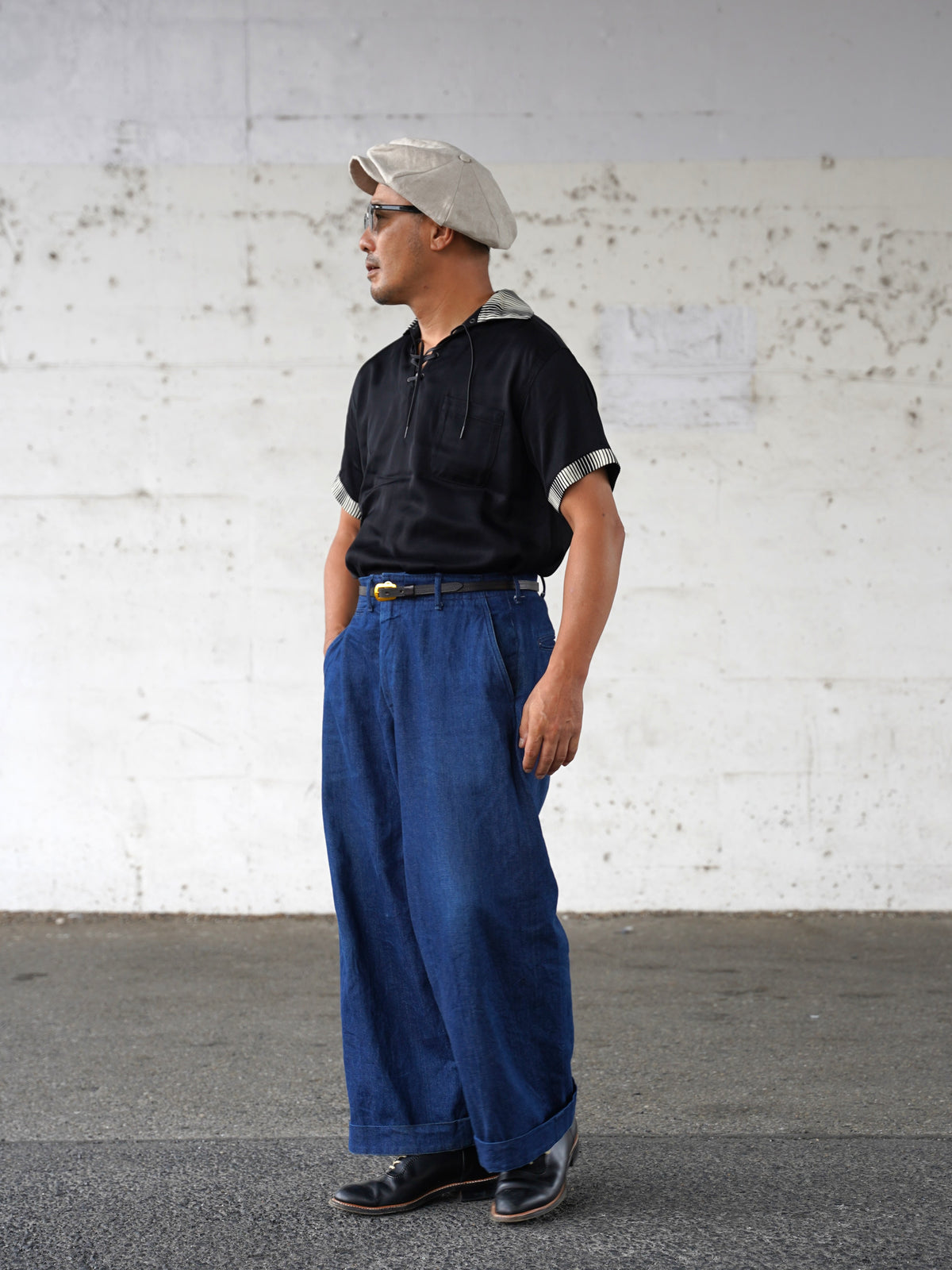 #270123 1950s Lace-Up Pullover Shirt