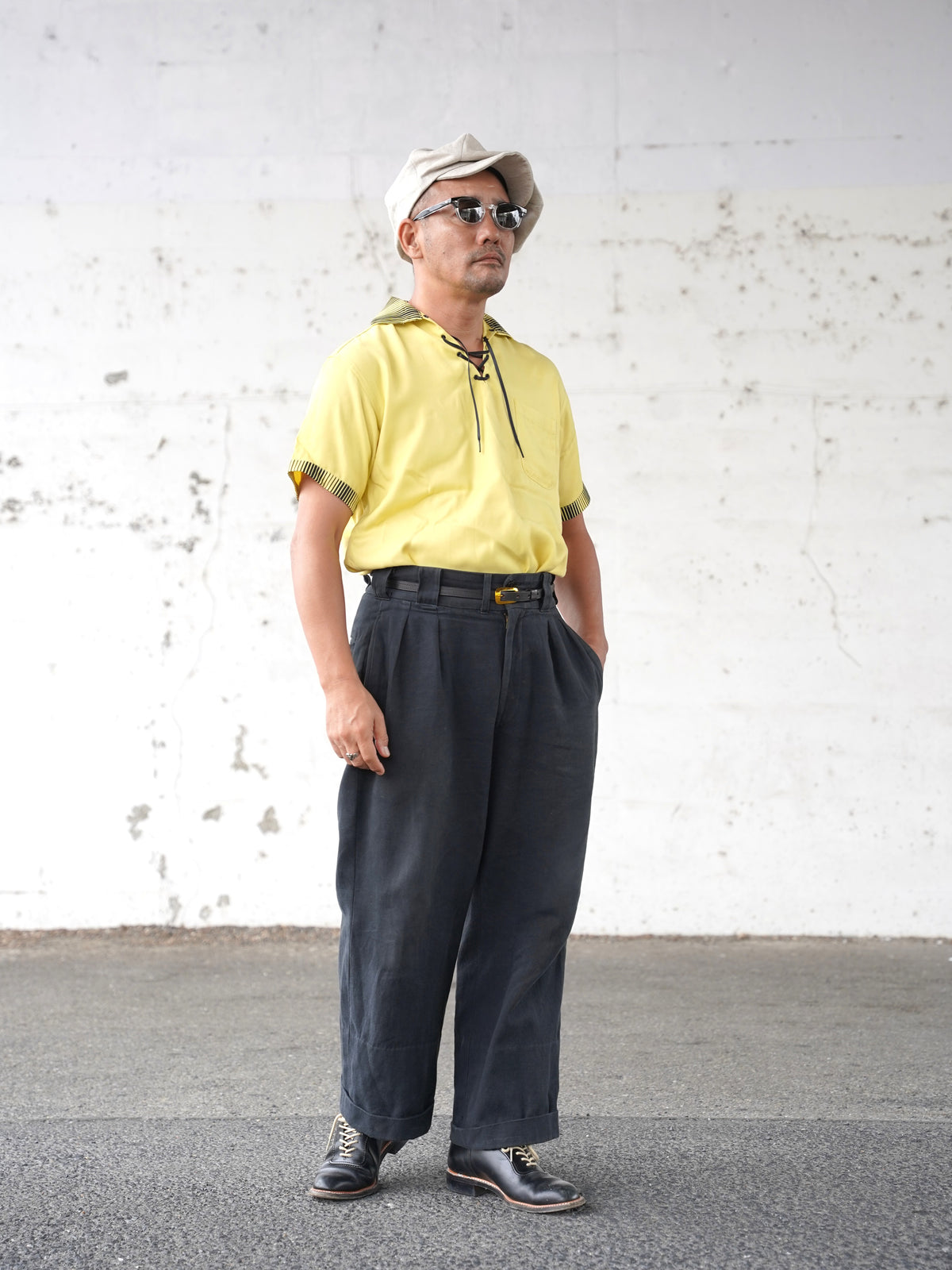 #270123 1950s Lace-Up Pullover Shirt