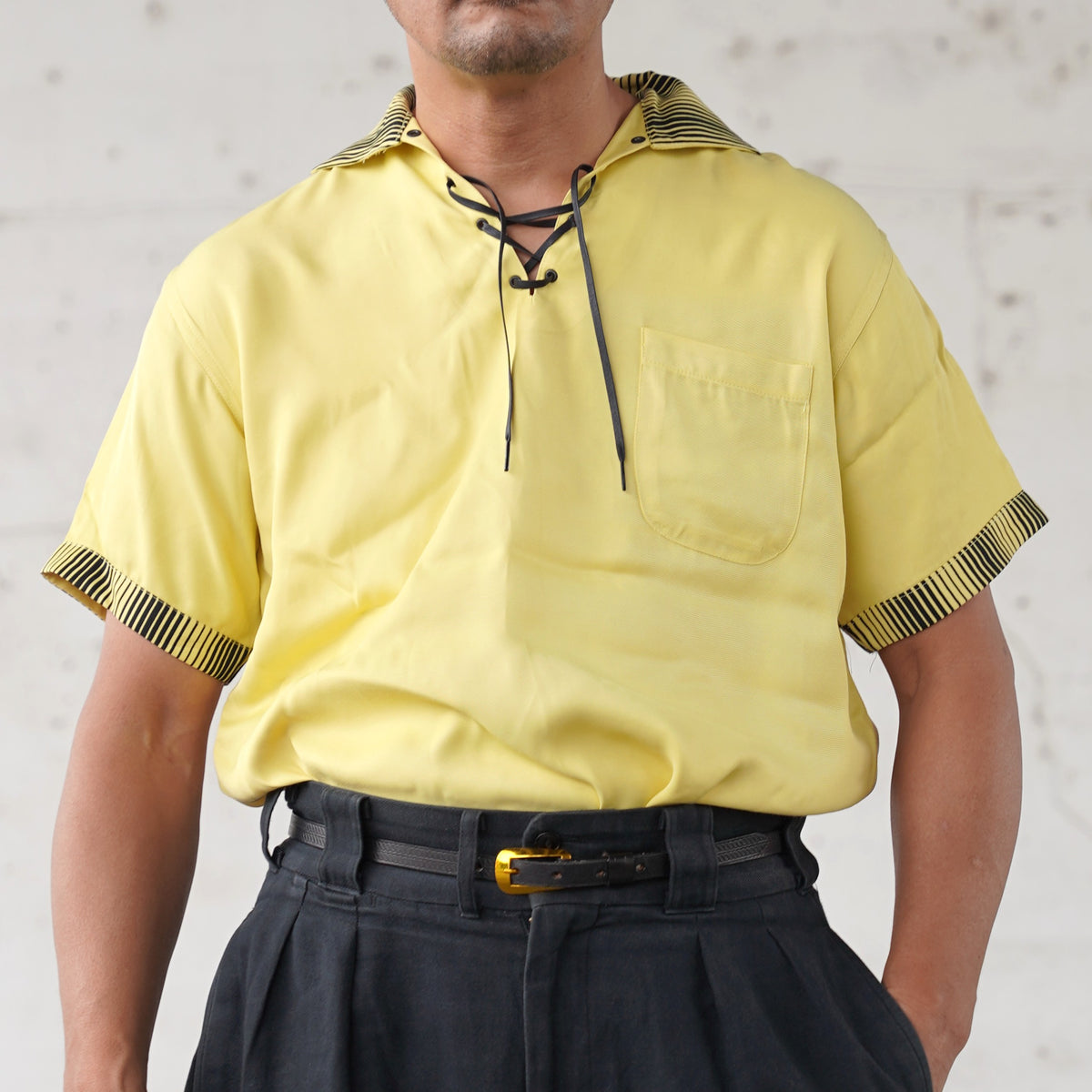 #270123 1950s Lace-Up Pullover Shirt